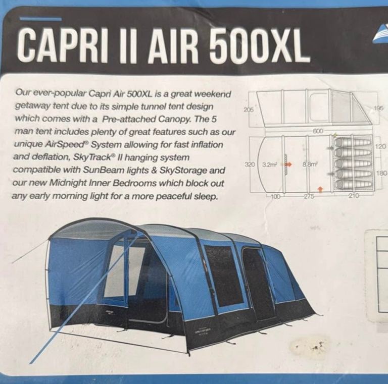 Vango capri II air tent 500XL