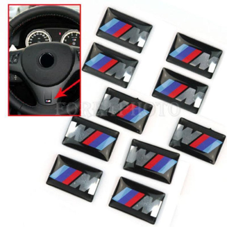 5 X BMW M SPORT CAR BADGES SELF STICK DECALS EMBLEMS SWANSEA AREA CAN POST
