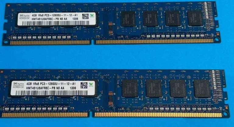 SK HYNIX 8GB (2X4GB) HMT451U6AFR8C-PB N0 AA 1Rx8 PC3-12800U-11-12-A1 Desktop RAM