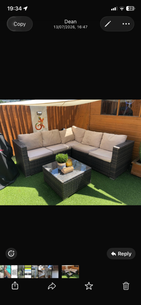 Outdoor Rattan Corner Sofa with Glass Top Table