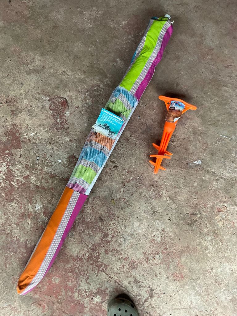 8 foot beach umbrella and beach anchor