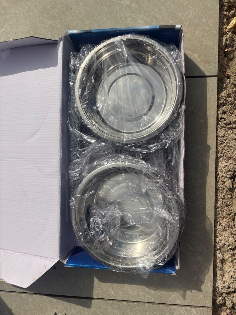 Steel Double Raised Feeder - Dog Bowls