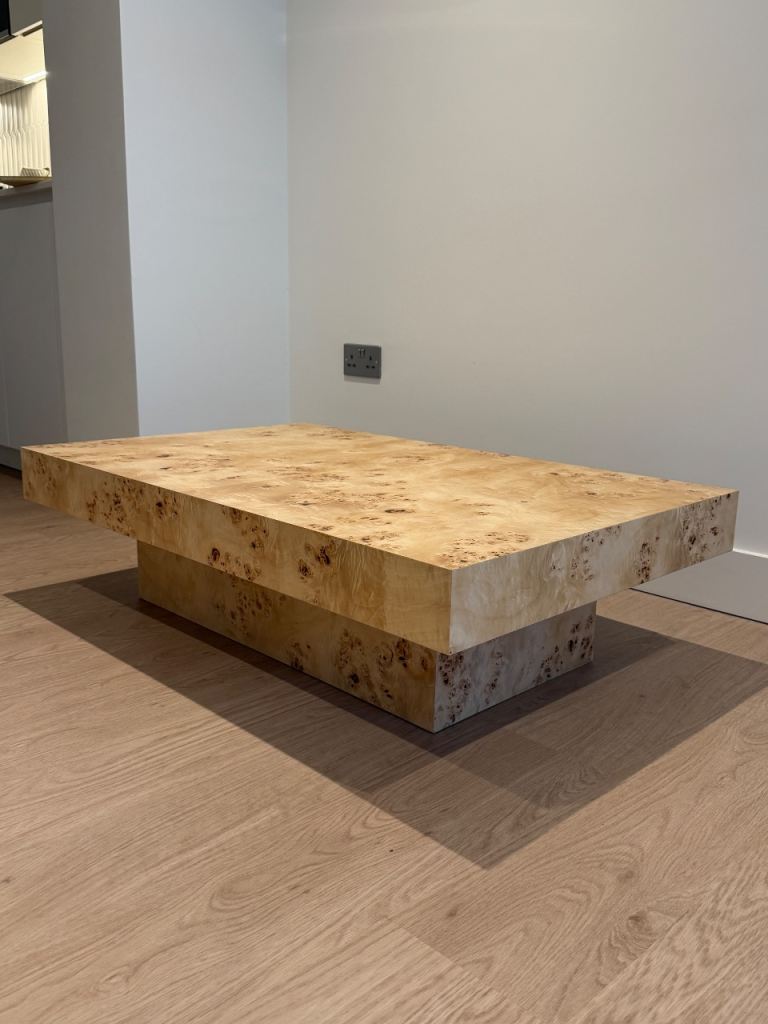 STUNNING Custom Made Burl Wood Coffee Table