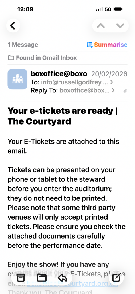 Max Boyce concert ticket for sale