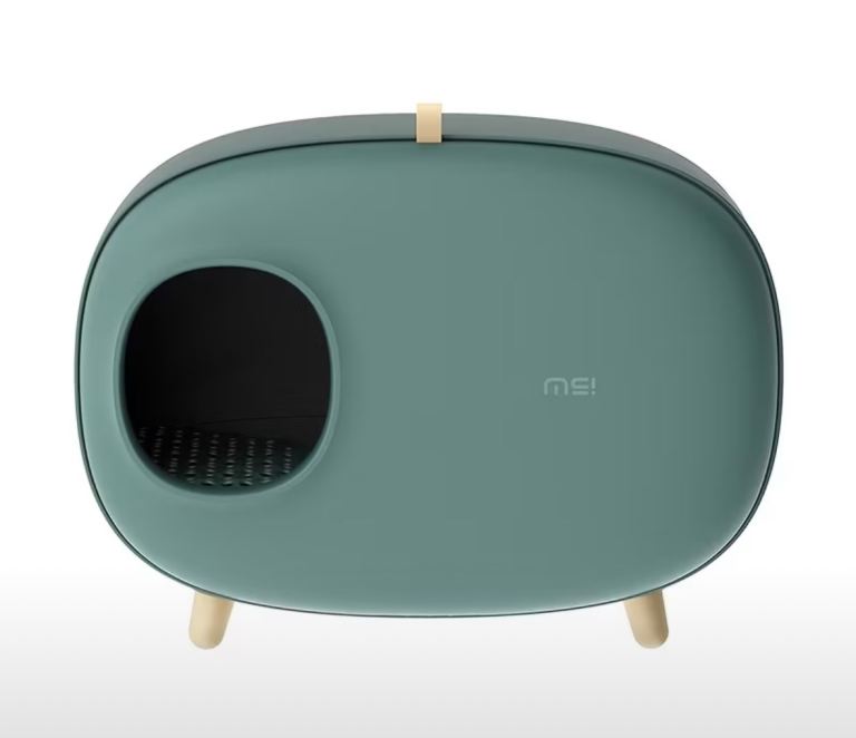 Semi-Enclosed Cat Litter Box (Green)