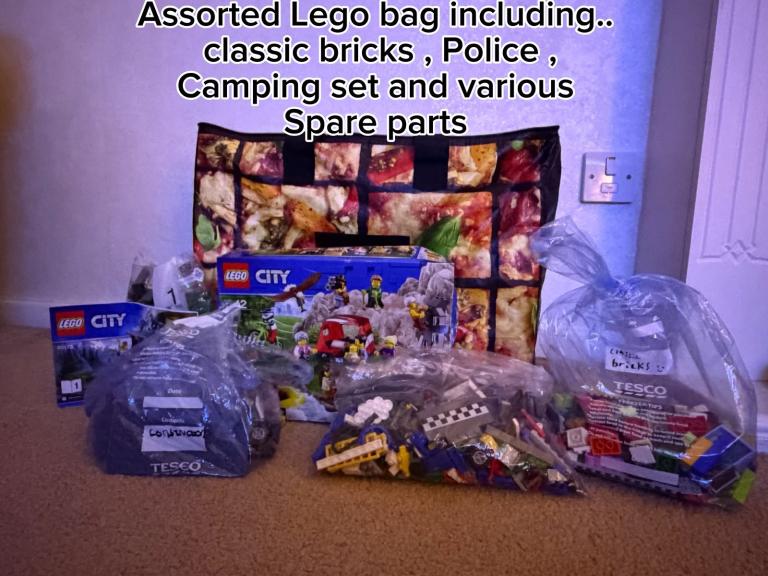 Lego City Assorted Bricks, Police & Camping Set with Spare Parts