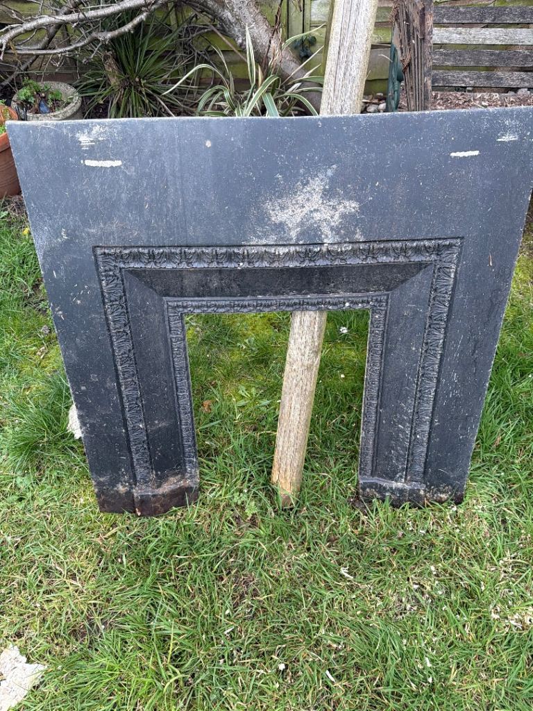 Cast iron rear of fireplace 