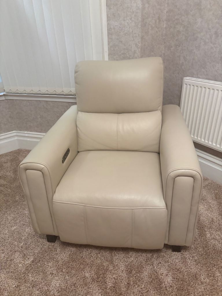 Cream recliner armchair 