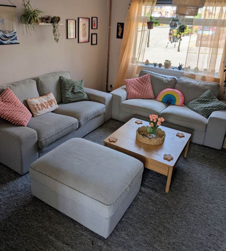 IKEA Kivik 3 Piece Sofa Suite Couch Set with Ottoman