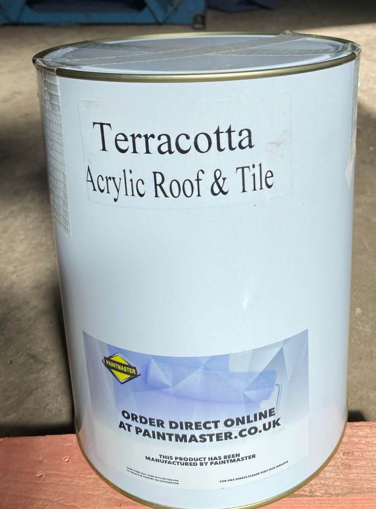 Roof Tile and External Acrylic Paint. Colour Terracotta Clay
