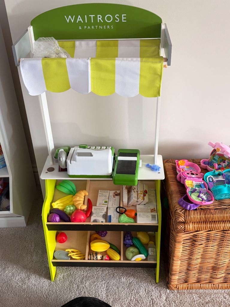 Waitrose & Partners Wooden Toy Shop Market Stall with Accessories