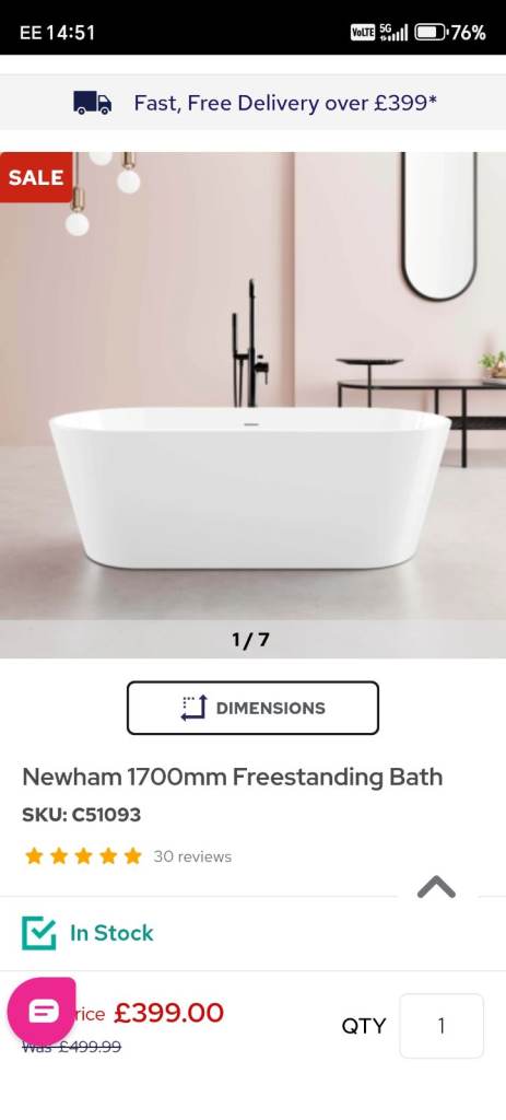 image for New bath slightly damaged 