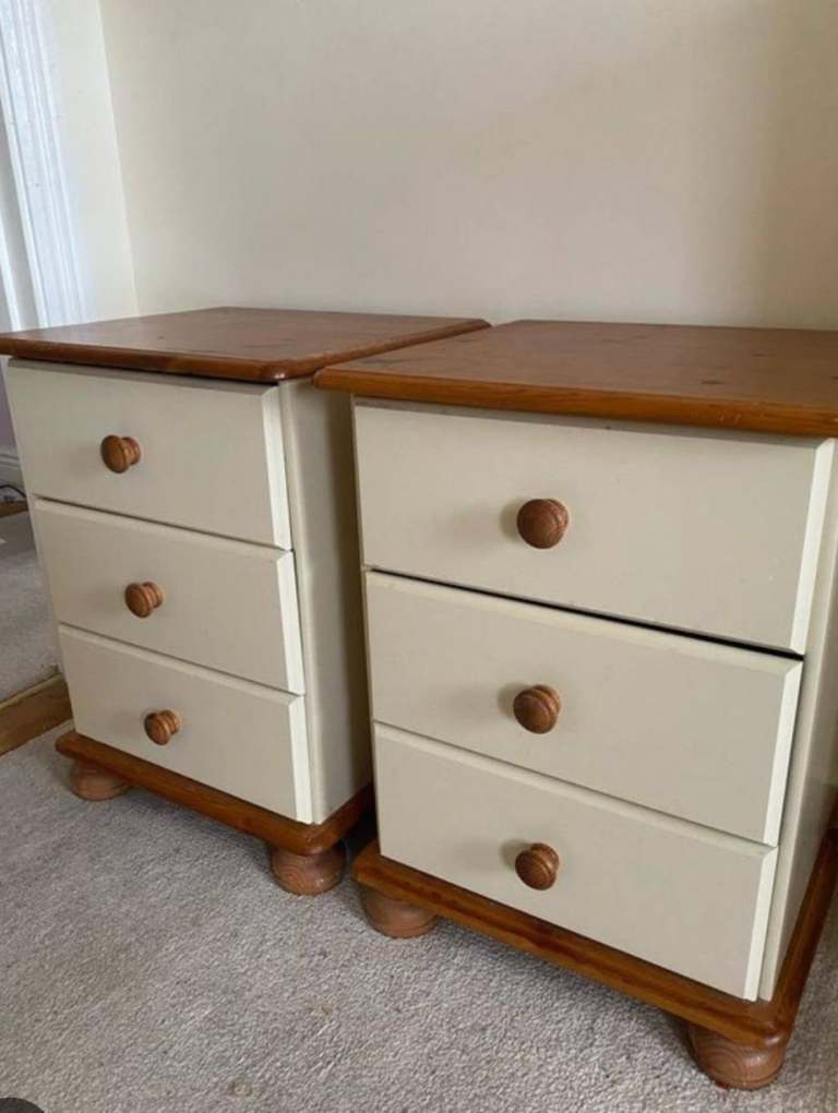 Pair of solid pine aside tables. 