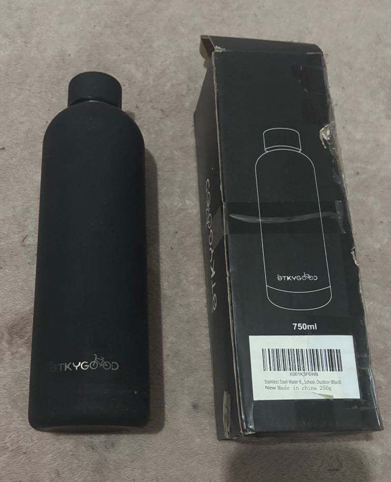 Black Stainless Steel Outdoor Water Bottle 