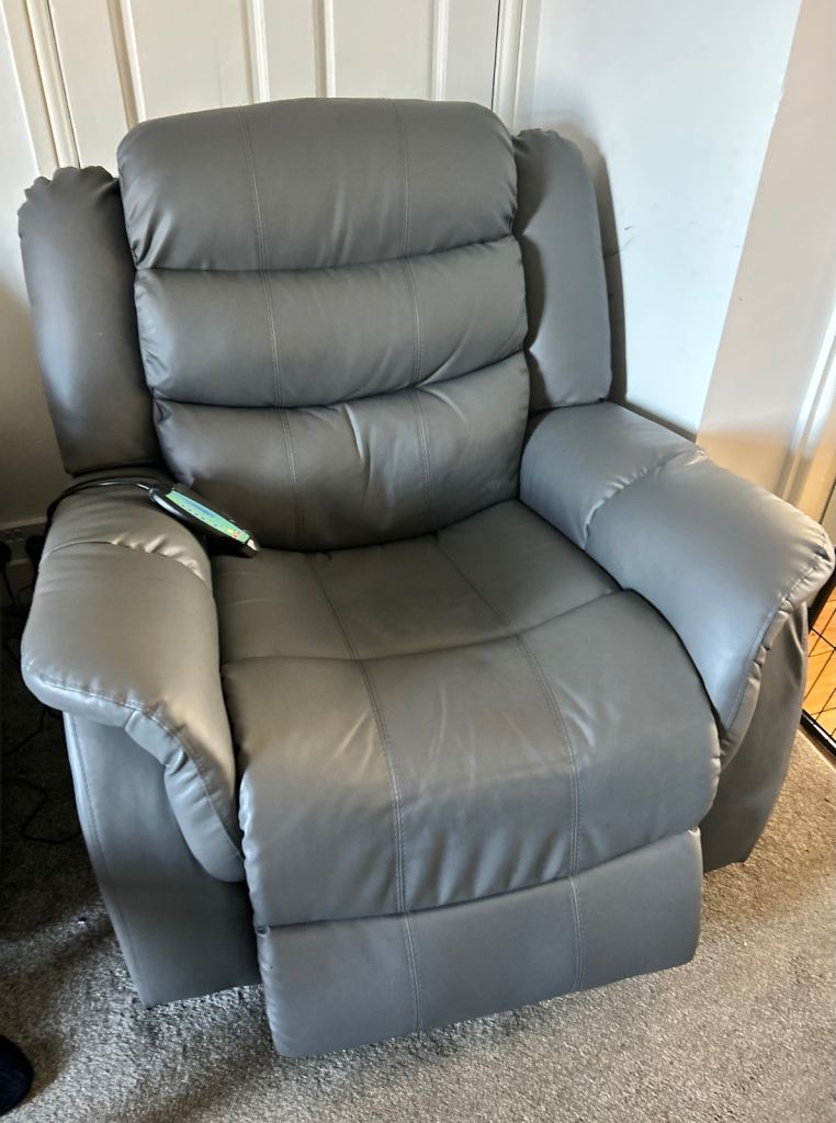 Leather rise and recline chair