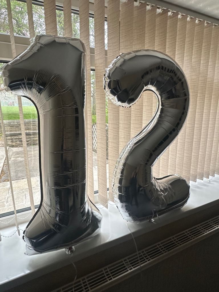 Large silver foil No 2 balloons 
