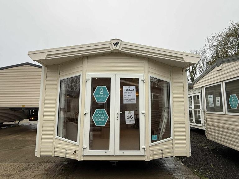 2 Bed Static Caravan - French Doors, New Carpet, DG, CH - Offsite for Own Land