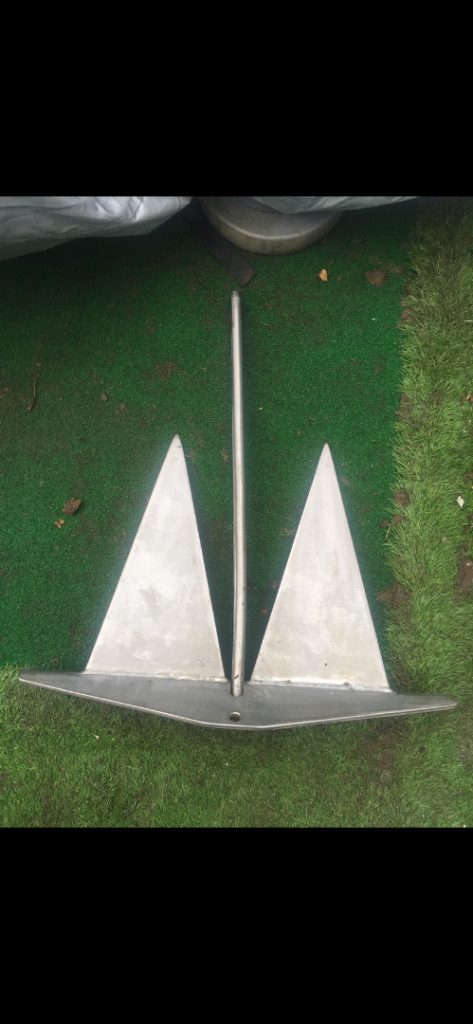 Boat Anchor - Silver Metal, Good Condition