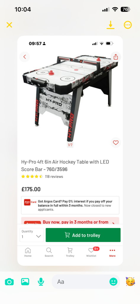 Air hockey table