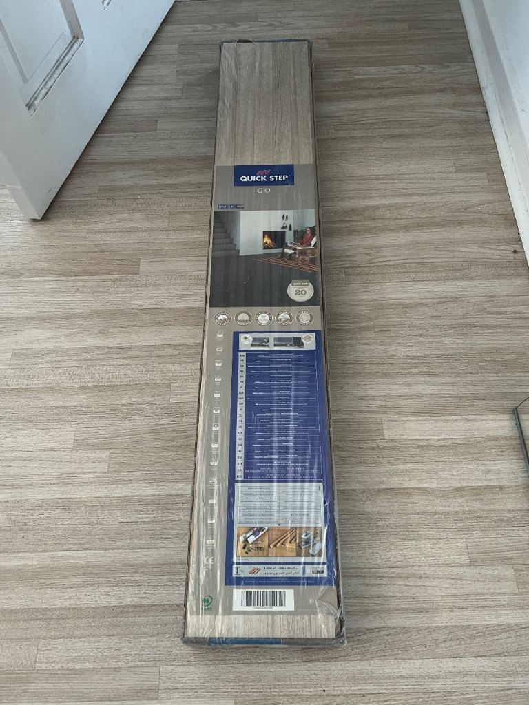 Quick Step GO Laminate Flooring – Grey Wood Effect, New in Box