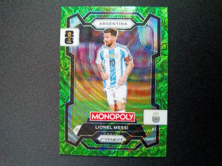 Monopoly Panini Prizm FIFA World Cup Lionel Messi Green Prizm #1