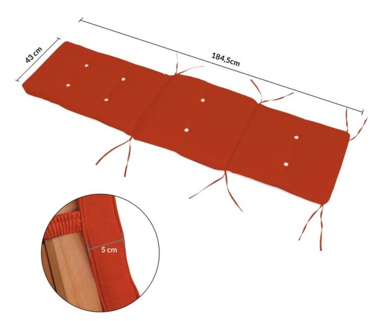 Detex Sun Lounger Cushions  x2 - New