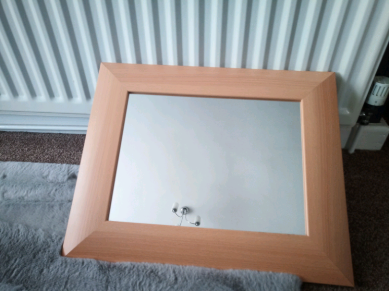 600 Beech Framed Mirror 30 x 40cm (16"x12")