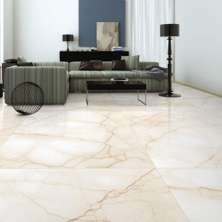 Krystallo Beige Matt Surface with Gloster Effect Floor Tile (600x1200mm)