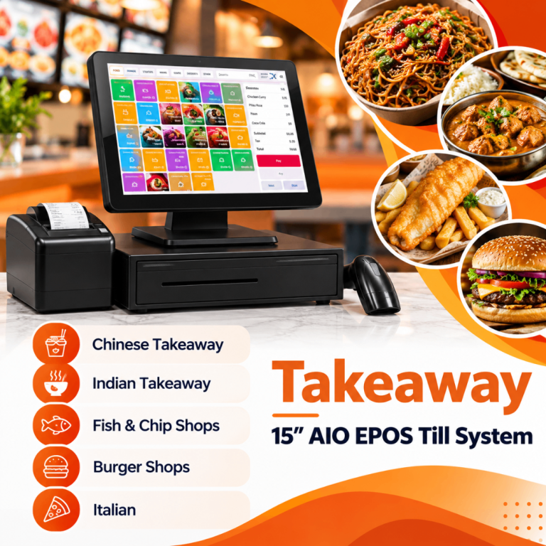 Takeaway EPOS System – 15" AIO Touchscreen Till for Food Businesses