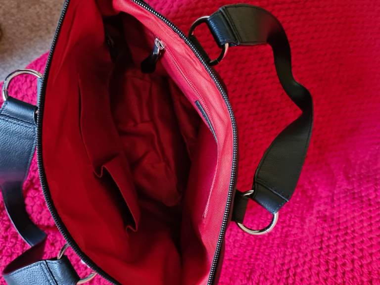 Black Leather Tote Bag.