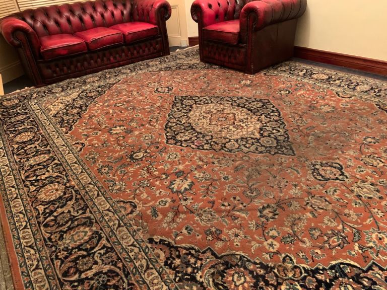 *SOLD* Job lot Two Persian Islamic Mashad oriental carpet rugs 3m x 4m 
