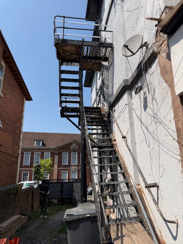 Large Metal Fire Escape Staircase - Used Condition Free Scrap