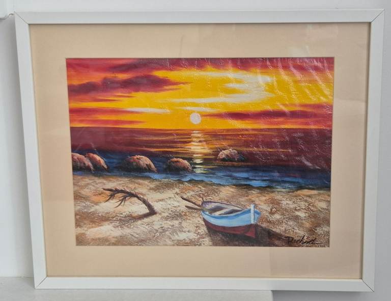 Red & Gold Beach Sunset in Greece Crete