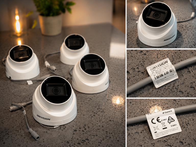 Four Hikvision Security Cameras - Dome Style
