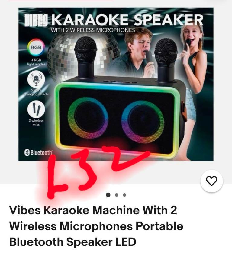 Karkoe machine with 2 wireless microphone potable bluetooth led speaker 