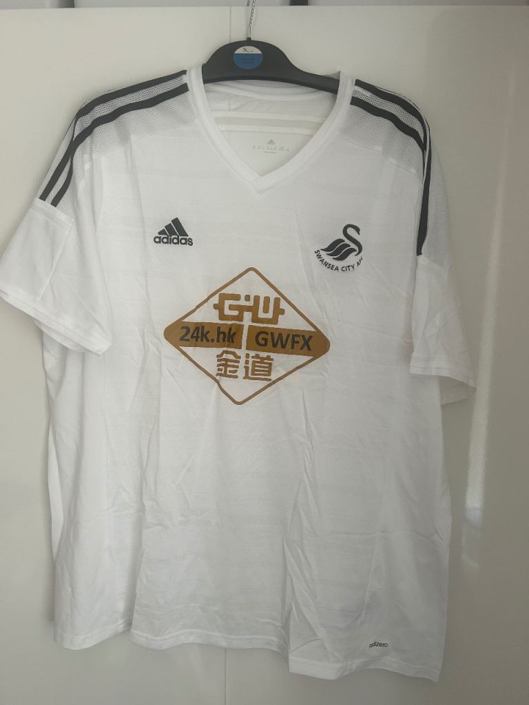 Official Adidas Swansea City White Home Football Jersey - Men's