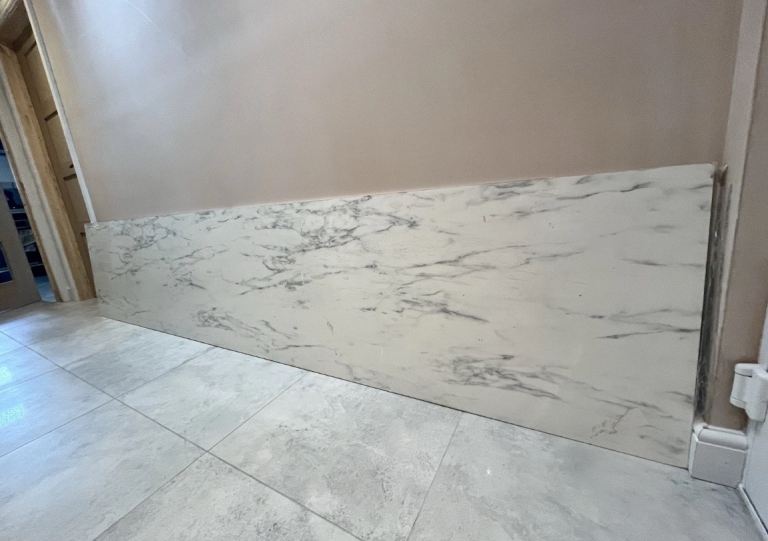 NEW White Marble 12mm Compact Laminate Kitchen Worktop 3050 x 640mm RRP £409 