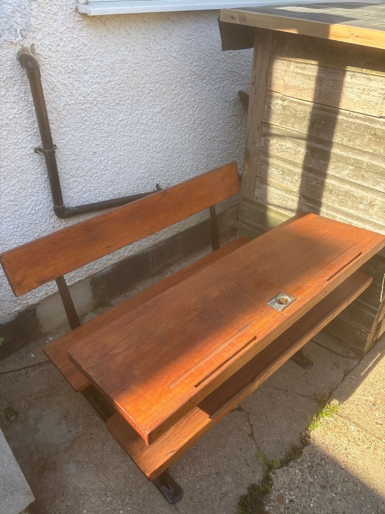 Antique Restored Victorian School Bench