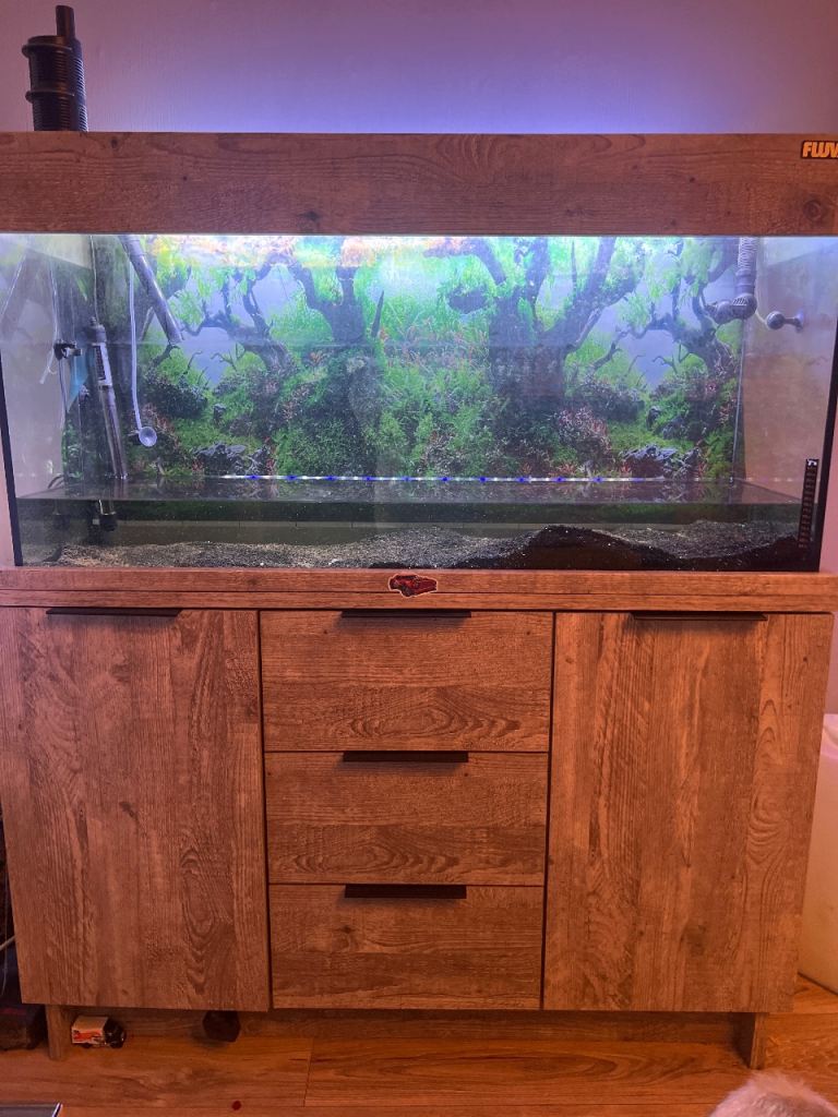 Large Aquarium with Cabinet and Drawers – Good Condition