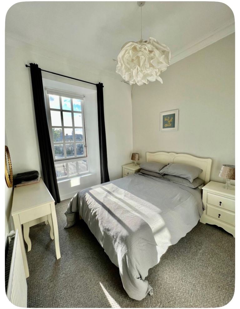 Cream Double Bed Frame with Matching Bedside Tables and Dressing Table