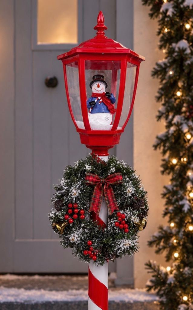 5ft LED Snowing Street Lamp Outdoor Christmas Decoration