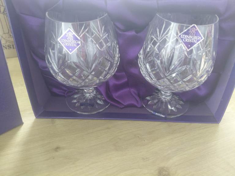 Edinburgh Crystal Brandy Glasses - New in Box