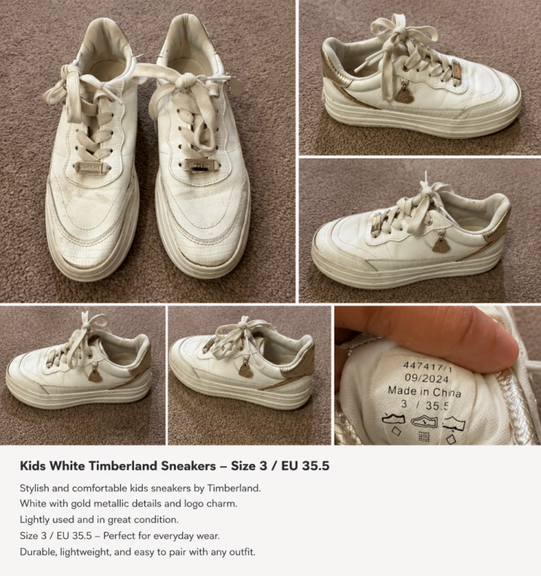For free. Kids White Timberland Sneakers - Size 3 / EU 35.5