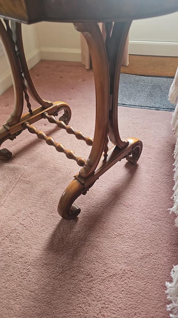 Victorian walnut games or writing table 