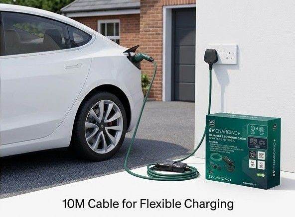 Masterplug 10M Mode 2 EV Charging Cable (UK 3-Pin to Type 2)