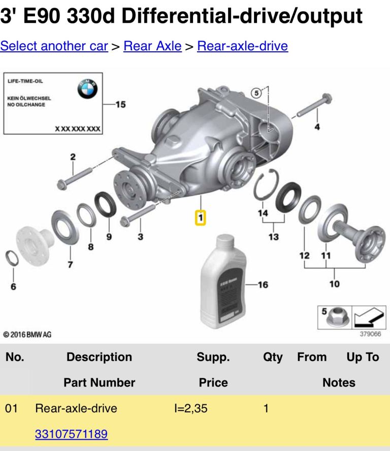 *WANTED* BMW E90 MANUAL DIFF (330D or 325D) Part no: 7571189