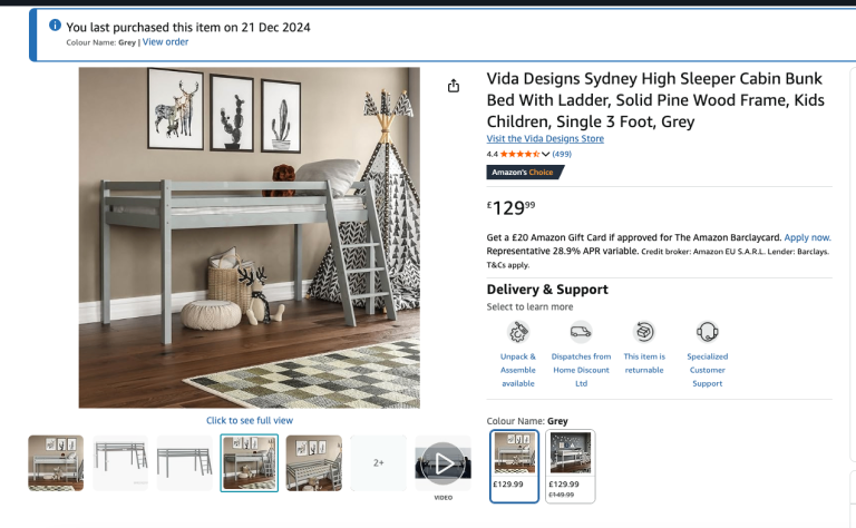 High Sleeper Cabin Bunk Bed With Ladder