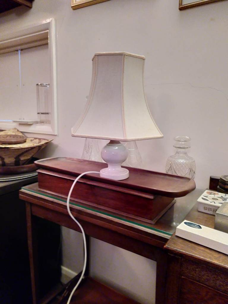Two table lamps with matching shades