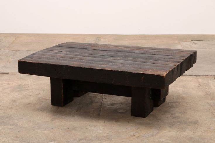 Brutalist pine coffee table by Jens Lyngsoe for havrup