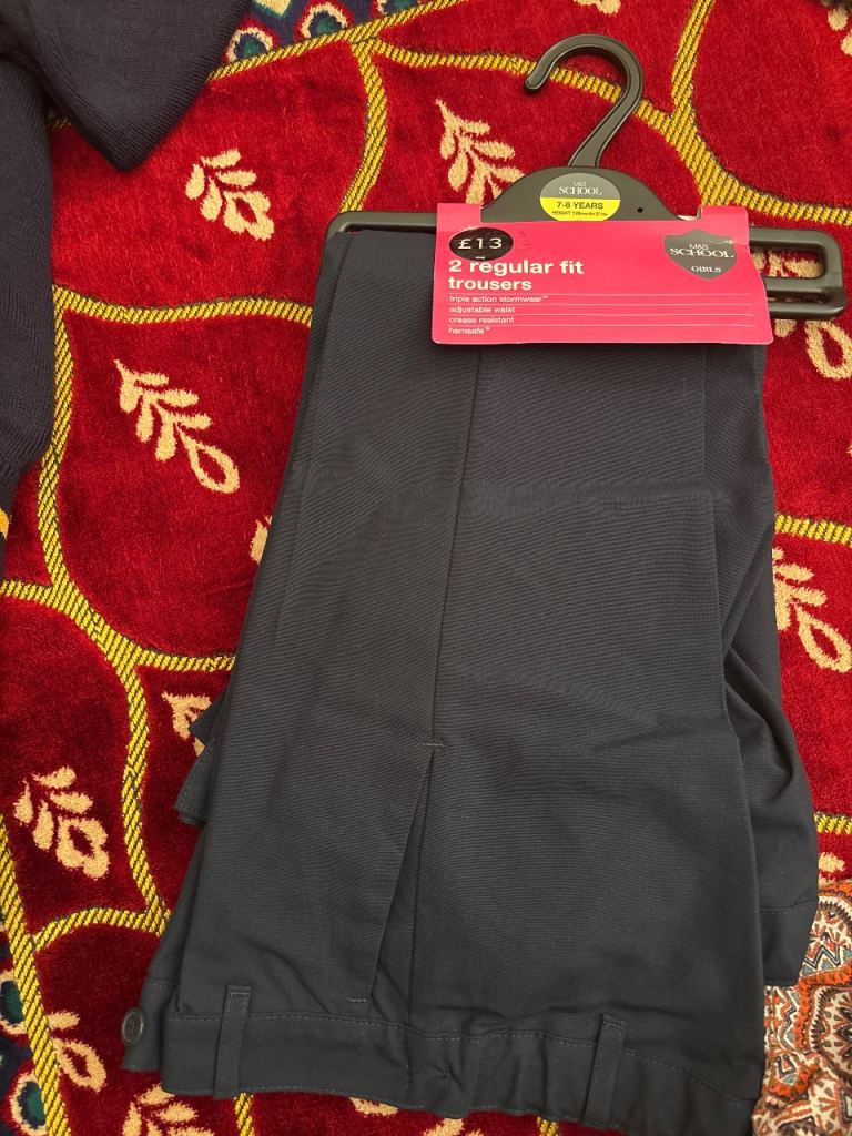 M&S School 2 Regular Fit Trousers - Navy blue , New with Tags